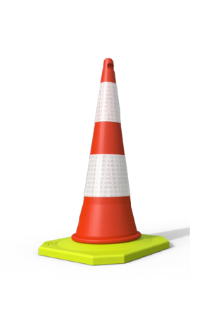 Cône routier lesté haute résistance à l'impact - K5A: BIG FOOT - ADS EQUIPEMENTS EURL - 3 tailles, personnalisable, recyclable_1