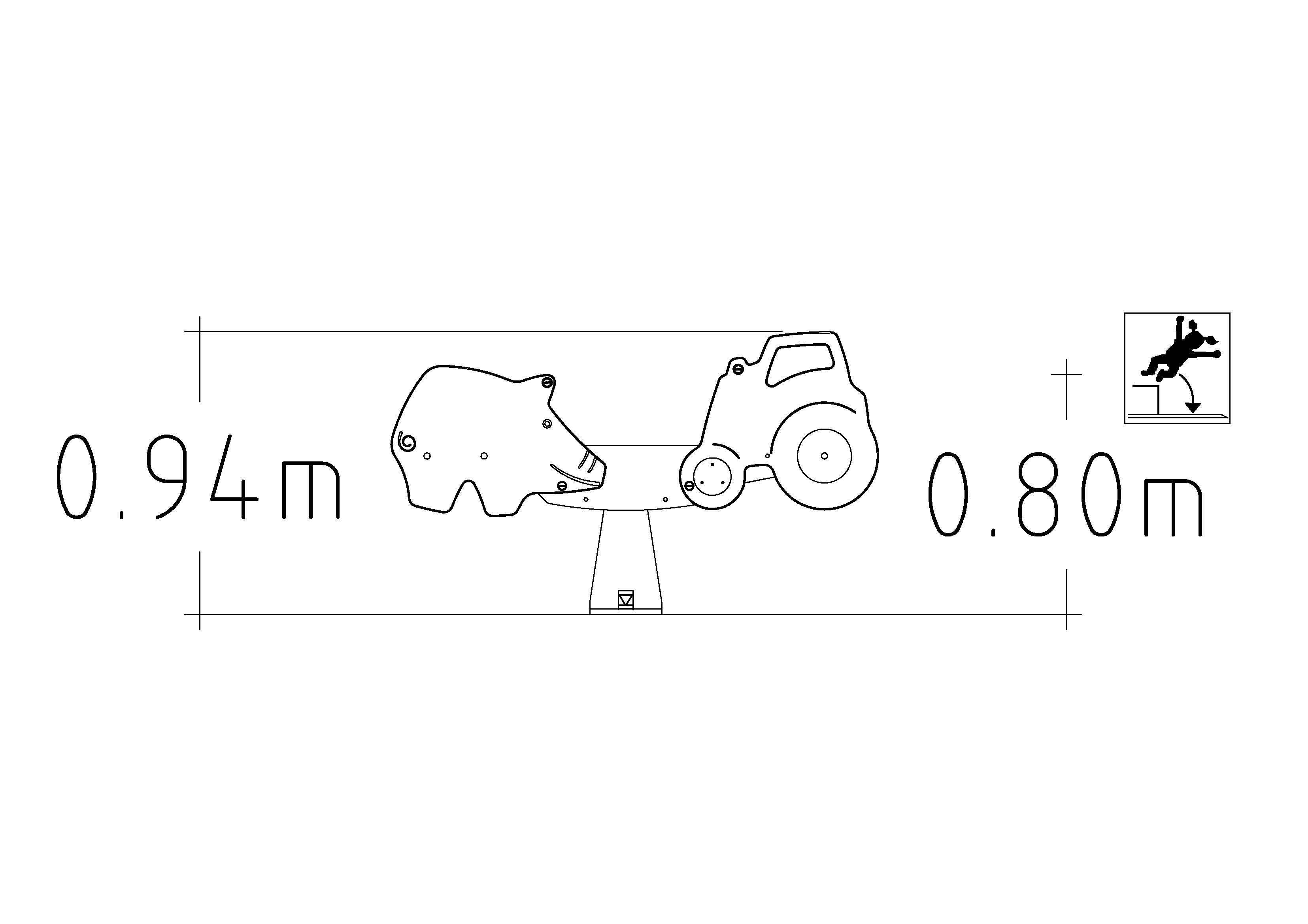 Balançoire à bascule Hilly - 4 places pour aires de jeux - Fondation à enterrer - réf 8051223 - Hags_1
