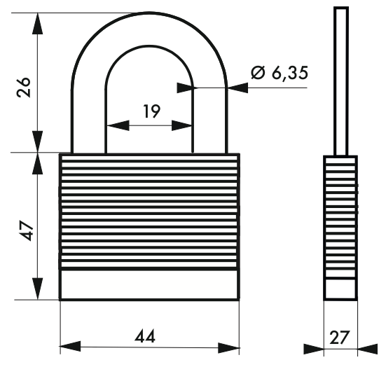 Cadenas de chantier à clé très résistant - acier au molybdène - double verrouillage - 2 clés - Thirard_1