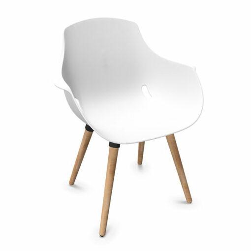 Chaise pour salle à manger - piètement bois MAHÉ - neuf - diversité de couleur - Noir/Blanc/Beige/Brique_1