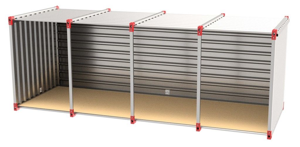 Container abri - 2.25m à 6m de long - Plancher en épicéa 35mm - Charge utile 500kg/m²_1
