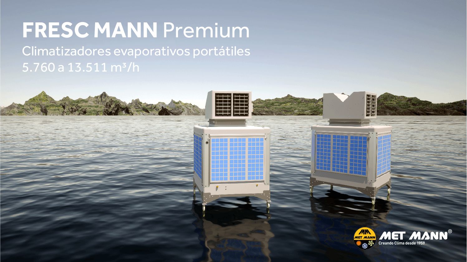 Refroidisseur évaporatif portable FRESC MANN PREMIUM - 5 760 à 13 511 m3/h - Ventilateur centrifuge et traitement UV_1