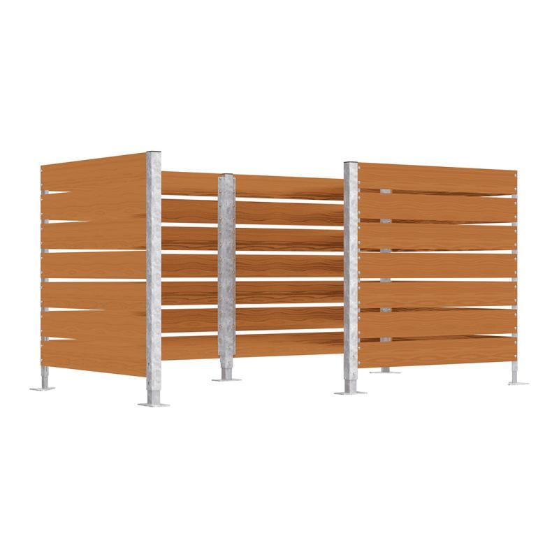 Cache-conteneurs modulable en compact - Ref : 208095.Acaj - Acier galvanisé avec finitions stratifié Acajou_1