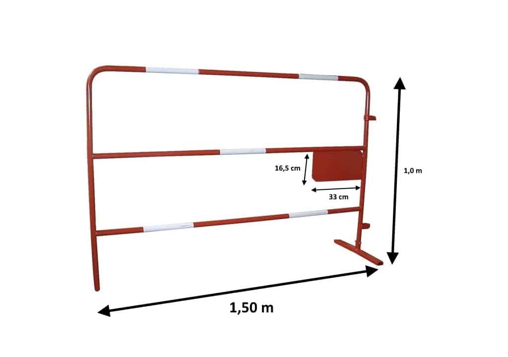 Barrières de chantier TP 1,5 m - Délimitation et sécurité avec bandes rétro-réfléchissantes_1