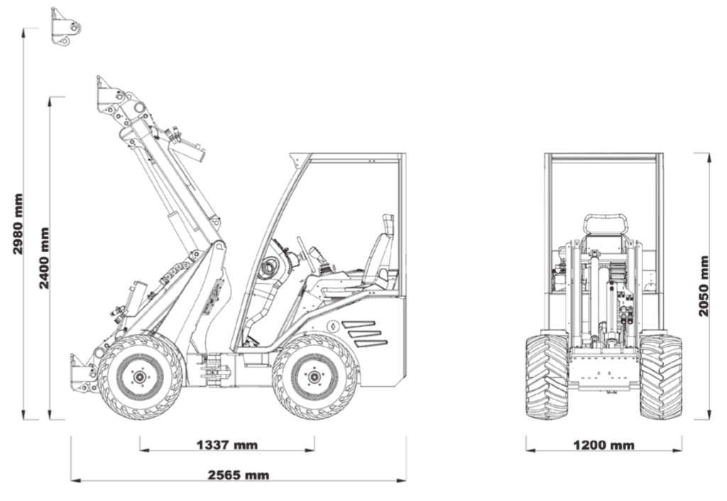 Chargeur articulé Cast Group 830D Carbon - Motorisation Kubota D1305 - 25 Cv - Bras télescopique_1