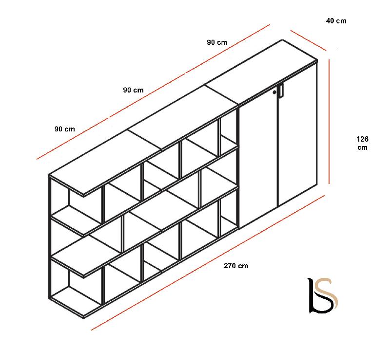Composition d'armoires Larus - Dellarovere. - Chêne_1