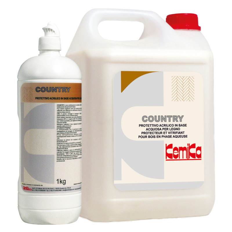 Kemika country protecteur autolustrant acrylique pour parquets et surfaces en bois bidon de 5l_1