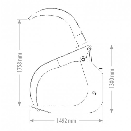 Pince à bois deux bras MAXI - Construction robuste avec ouverture conséquente - Compatible chargeurs et télescopiques_1