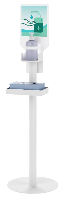 Présentoir pour gel hydroalcoolique - Avec support gants_1