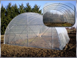 Serre de jardin modèle tubulaire à porte battante ou coulissante_1