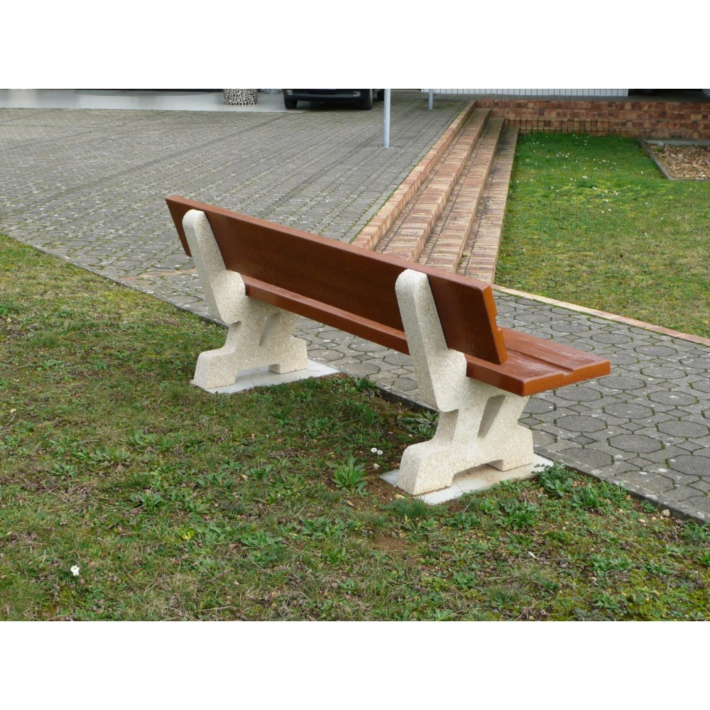Banc public en béton lebeau moulages beton aspect bois_1