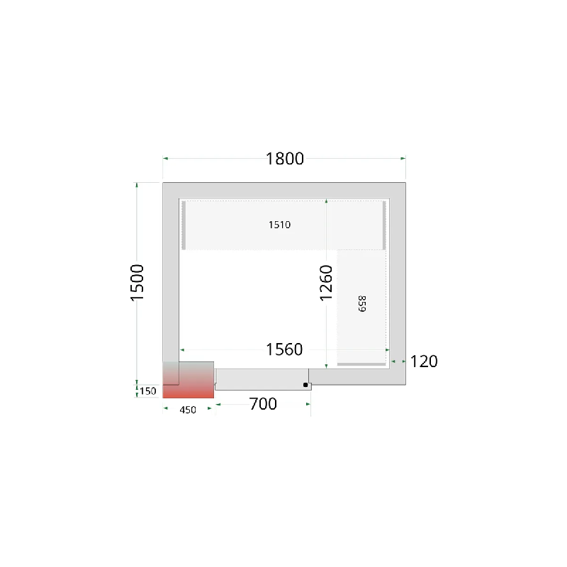 Chambre froide négative CRNF1815 Blanc 1800 x 1500 x 2200 mm TEFCOLD_1