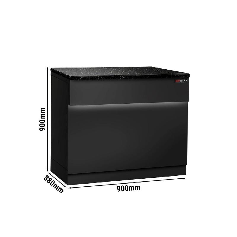 Comptoir caisse TORONTO - L900 mm - Plan de travail en granit Noir - P900_1