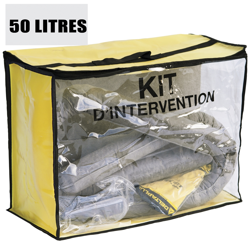 Kit anti-pollution tous liquides en Sac PVC avec une capacité d'absorption  50 L - KTL050B  - DELAHAYE INDUSTRIES_1