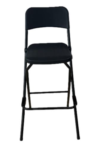 Tabouret de bar empilable avec hauteur d'assise 73 cm  - haut polypro noir_1