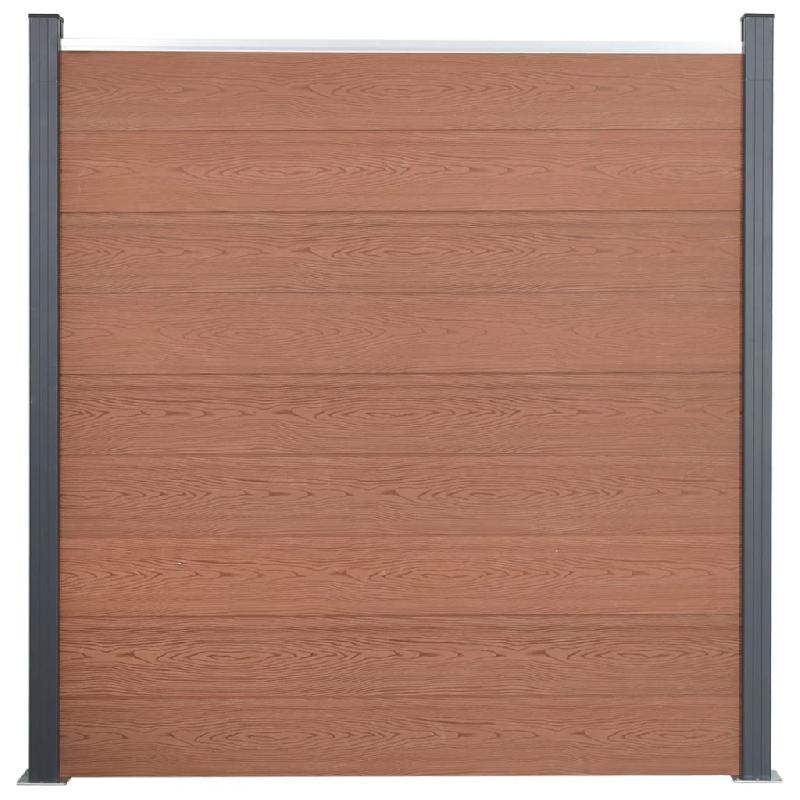 Vidaxl ensemble de panneaux de clôture marron 353x186 cm wpc 3211830_1