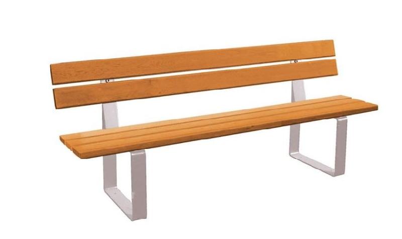 Banc Public Gira - Structure en acier zingué avec lattes en bois - Hauteur assise 441 mm - Longueur 1800mm ou 2000mm - Capacité 4 places - Fabrication française_1