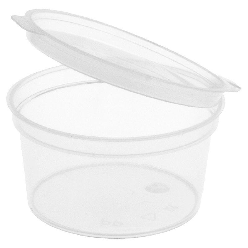 Pot à sauce transparent avec couvercle attenant 30ml Ø5/4x2.7cm - par 1000_1