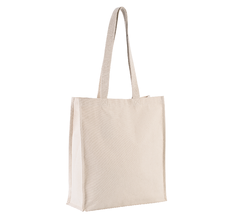 Sac cabas en coton canvas avec soufflet - Réf: KI0251 - Marque: Kimood_1