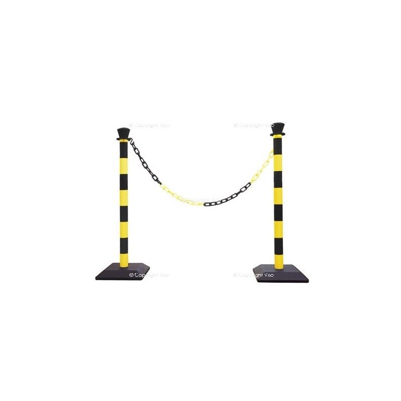 Cbr Set - Barrière à chaîne en kit avec poteaux PVC base vide ou lestée - Viso_1