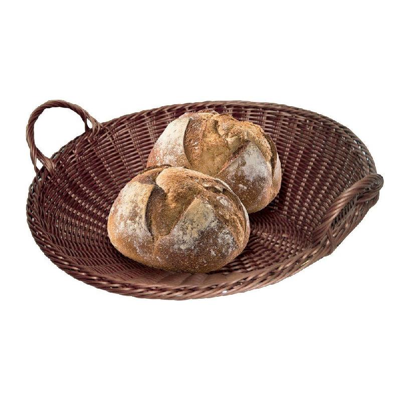 Corbeille inclinée en polypropylène - effet osier naturel - 50x43x15cm - couleur chocolat - agréée contact alimentaire_1