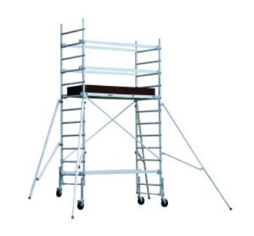 Échafaudage roulant aluminium Totem 2 Line 180 - Comabi SNC - hauteur de travail maximale 9,85 m, système Ergoblock breveté_1