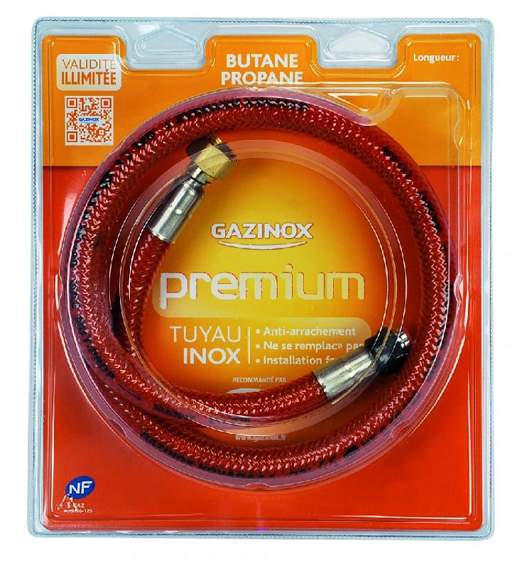 Flexible inox gaz BP - Validité illimitée - Garantie à vie - H 1,5m - Masterinox Premium - Marque Gazinox_1