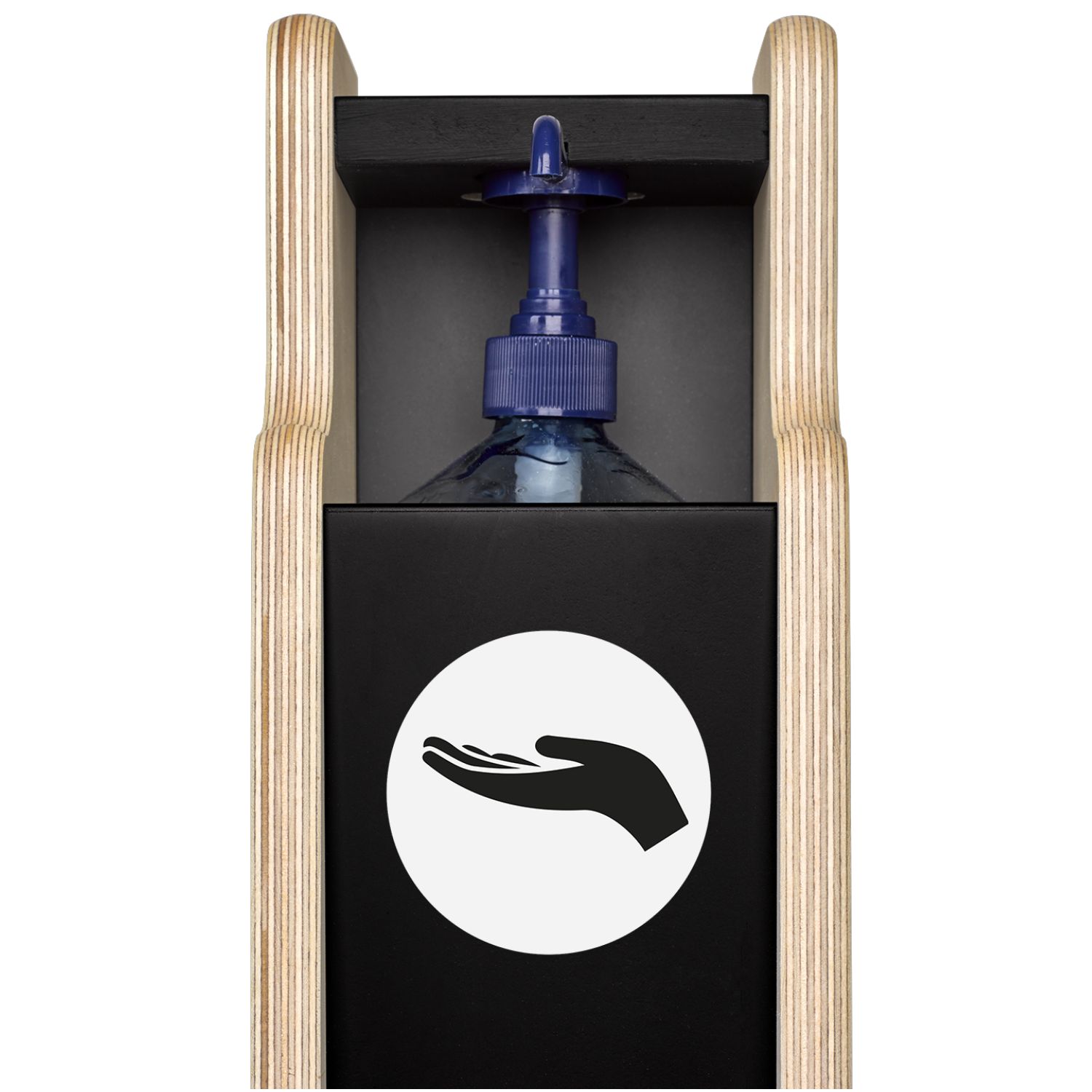 L'hydrô noire - borne avec pédale mécanique - distributeur de gel hydroalcoolique - dimensions 106x17x12 cm - capacité 500 ml_1