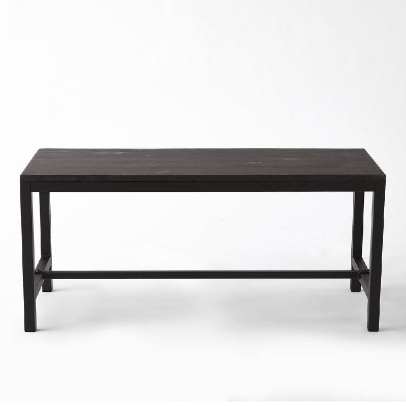 Table basse industrielle L100xP40xH45cm bois noir_1