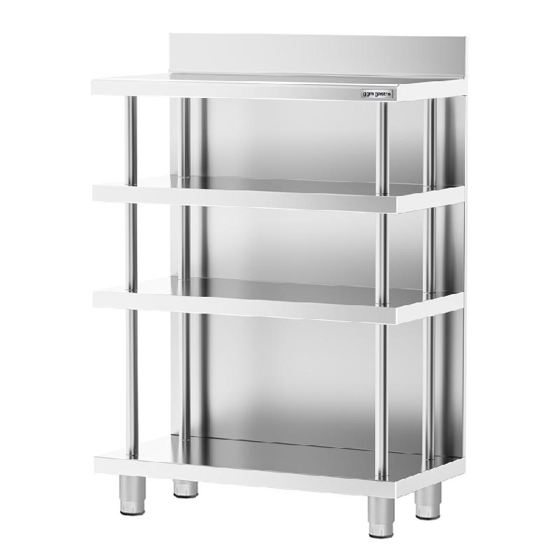 Table de travail de bar inox - 800 x 600 mm - 4 étagères_1