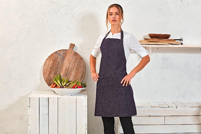 Tablier en denim biologique et commerce équitable - PR113 - coton 100% biologique, ajustable et solide_1