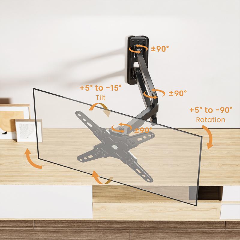 VALUE Bras TV mural, 3 axes, 13-43 pouces, jusqu'à 20 kg_1