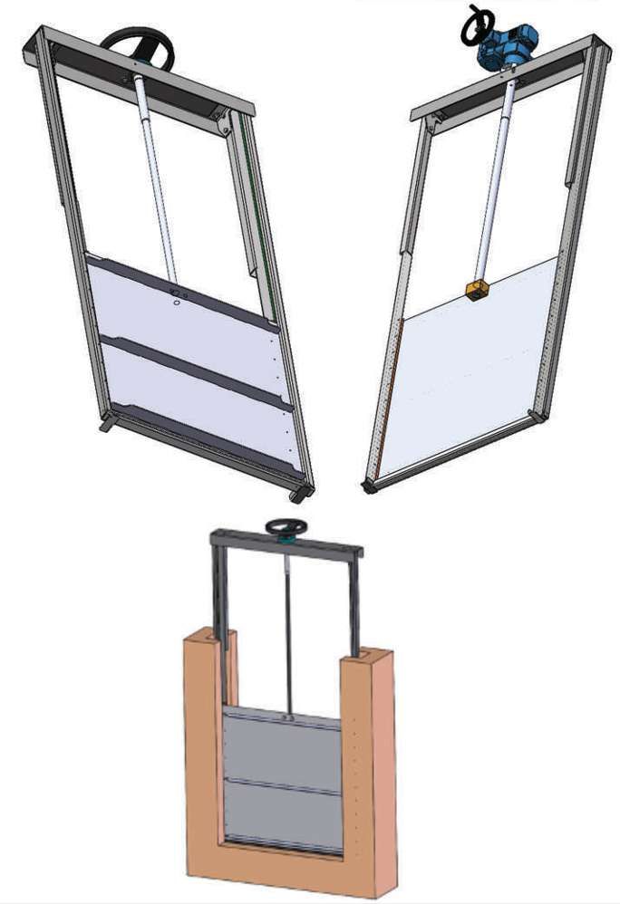 Vanne murale - circulation bidirectionnelle - étanchéité optimale pour canaux ouverts_1