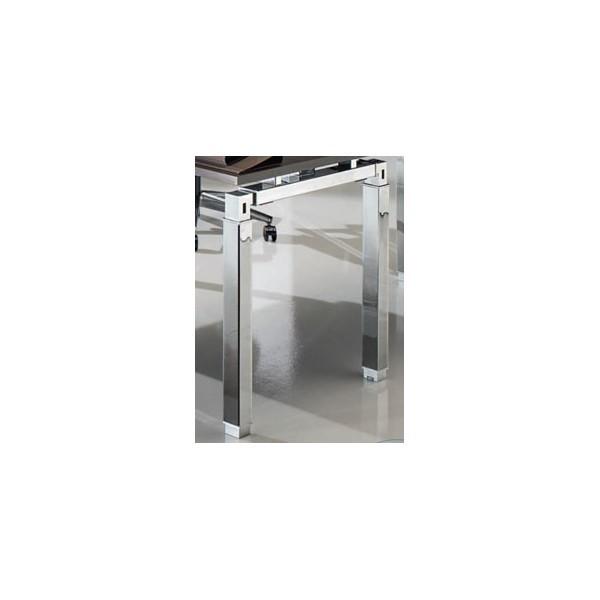 Bureau d'angle K4 avec piètement chromé - Mobel Linea - 180, Blanc, Droite_1