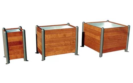 Jardinière La Capelle - 100 x 100 x 78 cm - 370L avec cuvette extractible et drainage - acier galvanisé_1