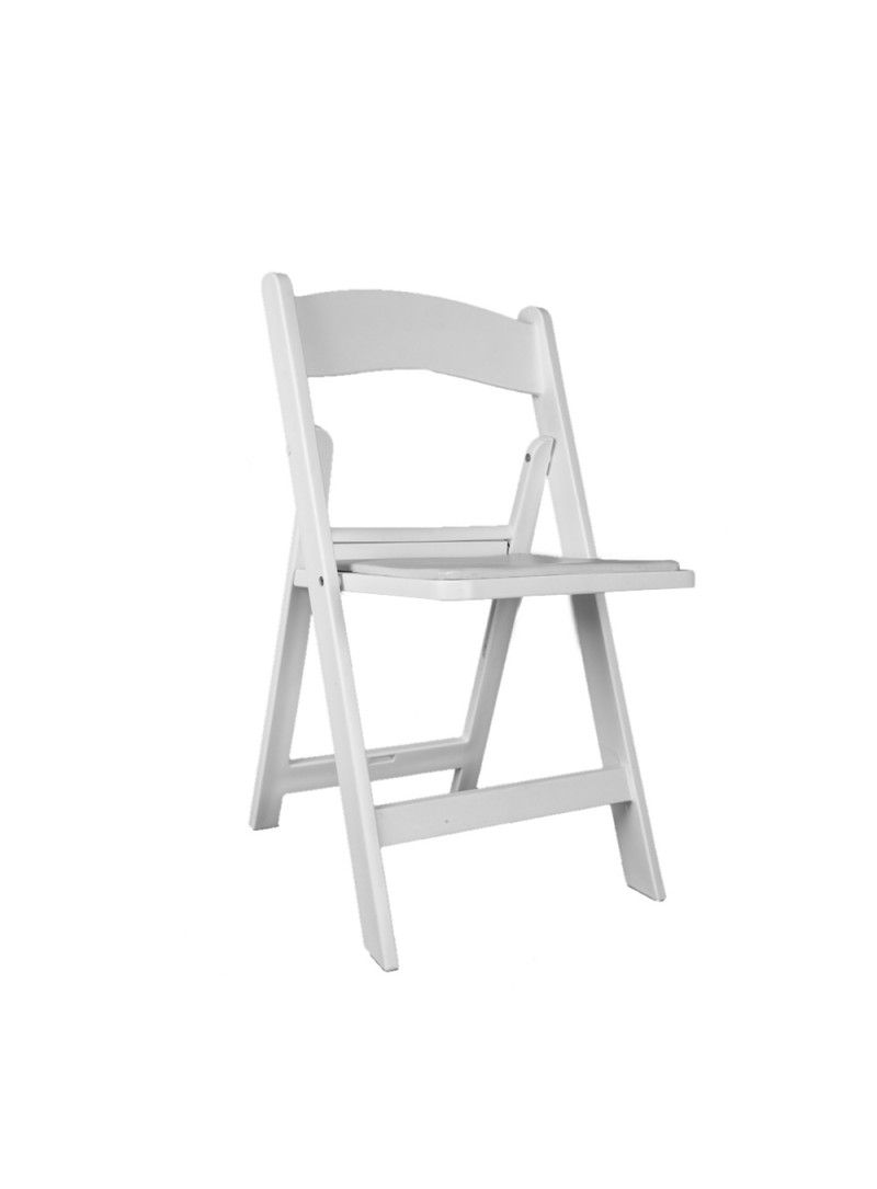 Lizon - chaise pliante en résine blanche et similicuir - Vif Furniture - usage intérieur/extérieur_1