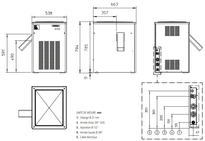 MF 58 Split - Machine à glace en supergrains - Scotsman - 600 kg/24 h - Finition inox - Sans cabine de stockage_1