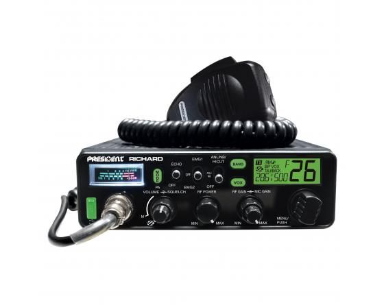 Richard - Émetteur-récepteur radio President AM/FM - LCD multifonction, balayage continu 28-29.7 MHz, filtre anti-parasites_1