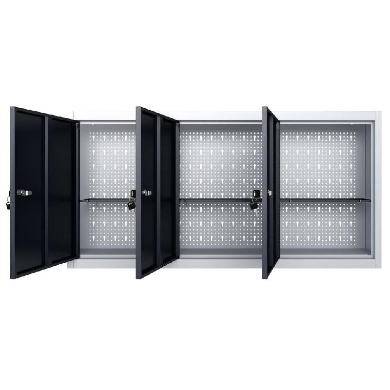 Vidaxl armoire à outils murale style industriel métal gris et noir 145353_1