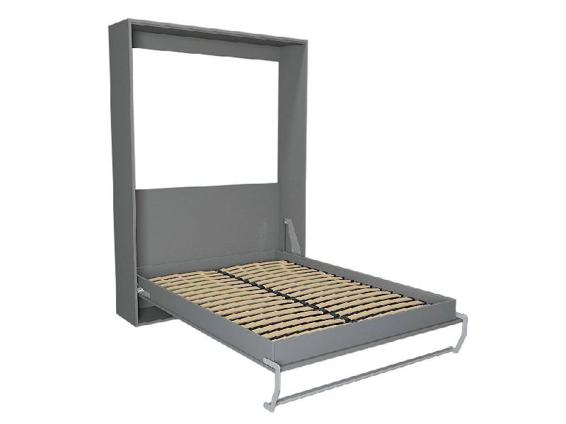 Armoire lit escamotable SMART-V2 gris graphite mat - Couchage 140x200 cm - Ultra-plate avec ouverture auto-freinée_1