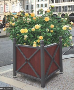 Bac à palmier aux lignes classiques - 100% acier ou acier & bois - Ligne Province - Pommeaux personnalisables_1