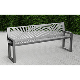 Banc public en tôle galvanisée avec traitement anticorrosion - Modèle Canopée - Découpe laser et finitions sur mesure_1