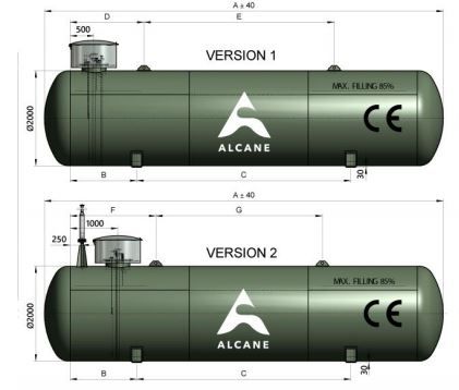 Citerne à gaz enterrée pour installations industrielles ou résidentielles