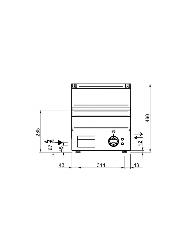 Plancha lisse électrique à poser MBM - Acier inoxydable - 5Kw - 400x510 mm_1