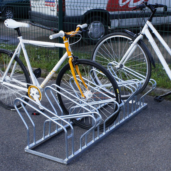Support 8 vélos - Réf : 226208 - Range-vélos en métal traité anti-corrosion, autoportant et adaptable à tous pneus_0