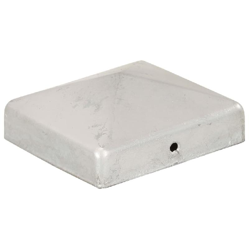 Vidaxl bouchons de poteau de clôture 6 pcs métal galvanisé 81x81 mm 145490_1