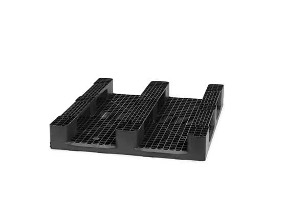 Palette plastique monobloc 3 semelles - Résistante aux acides, insectes et bactéries - LRD1012/PE/3S_1