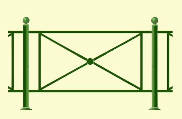 Barrière de protection en acier St ANDRÉ AVENUE - à sceller - Longueur 1,50 m / 2,00 m - Décor croisillons avec disque plein_1