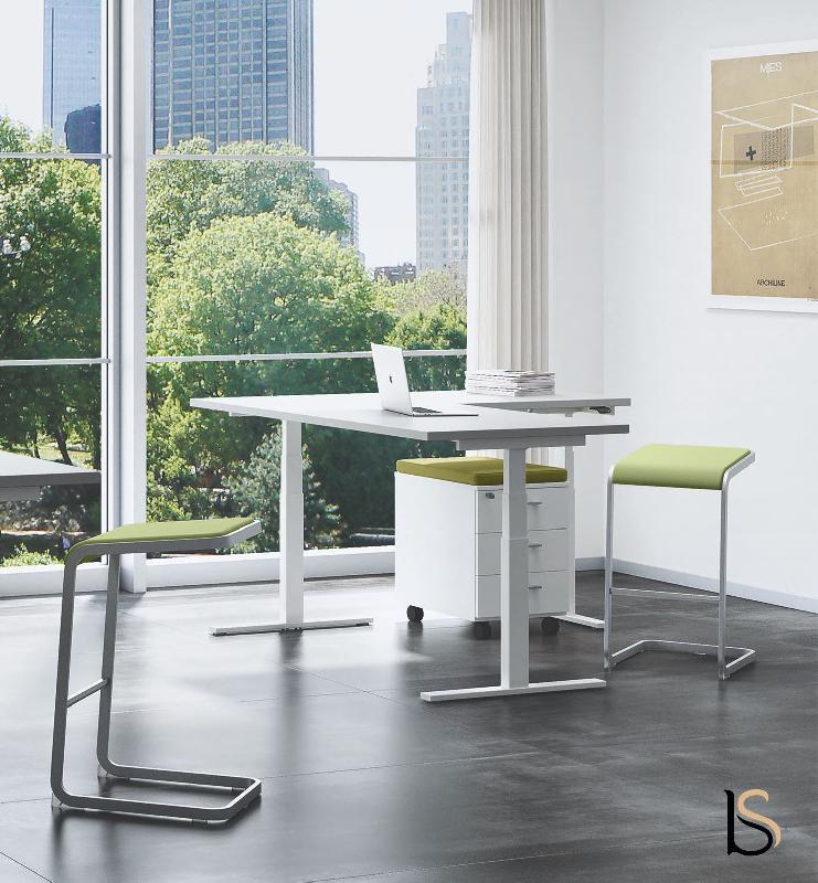 Bureau d'angle électrique réglable en hauteur - Quadrifoglio - Oui, Non, 180, Blanc_1