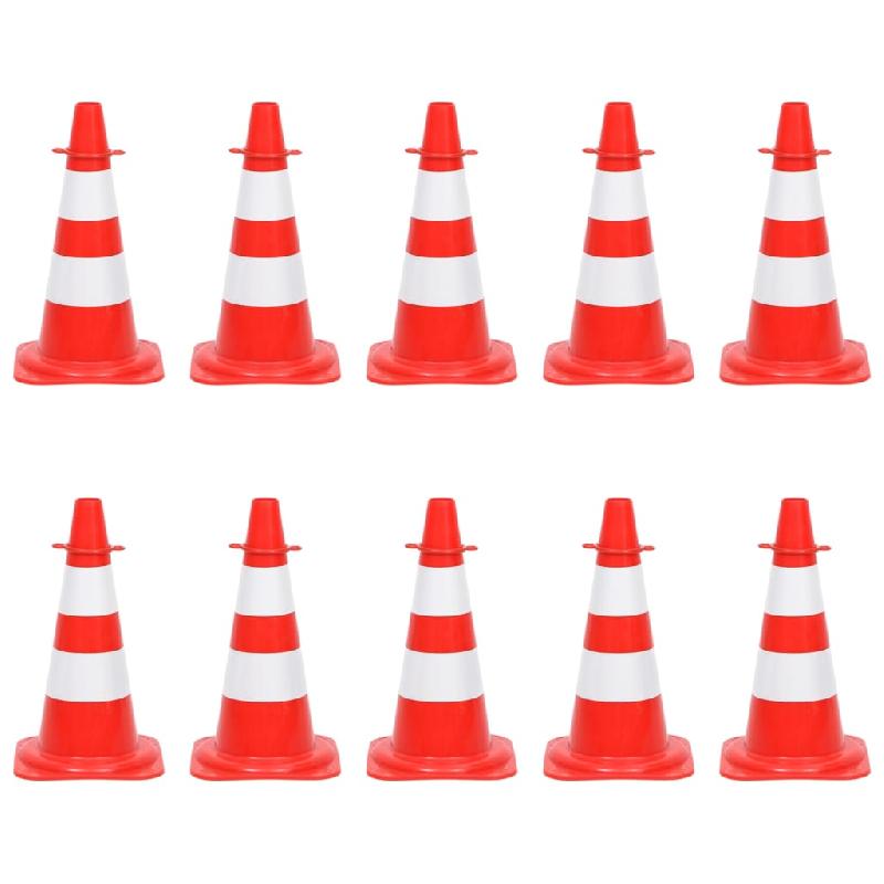 Vidaxl ensemble de cônes avec 10 m de chaîne rouge et blanc 150948_1